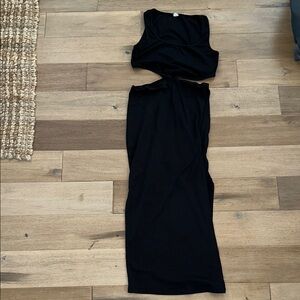 Black cut out Dress with slit  size M